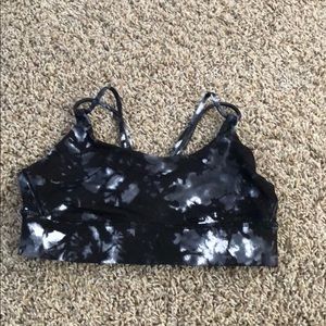 Black and white sports bra